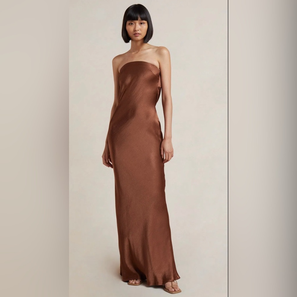 Bec & Bridge Strapless Brown Dress